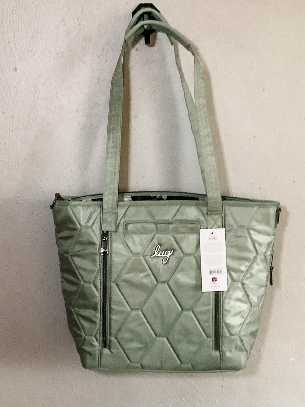 NWT Rally by Lug Sage Green Quilted Tote Bag
